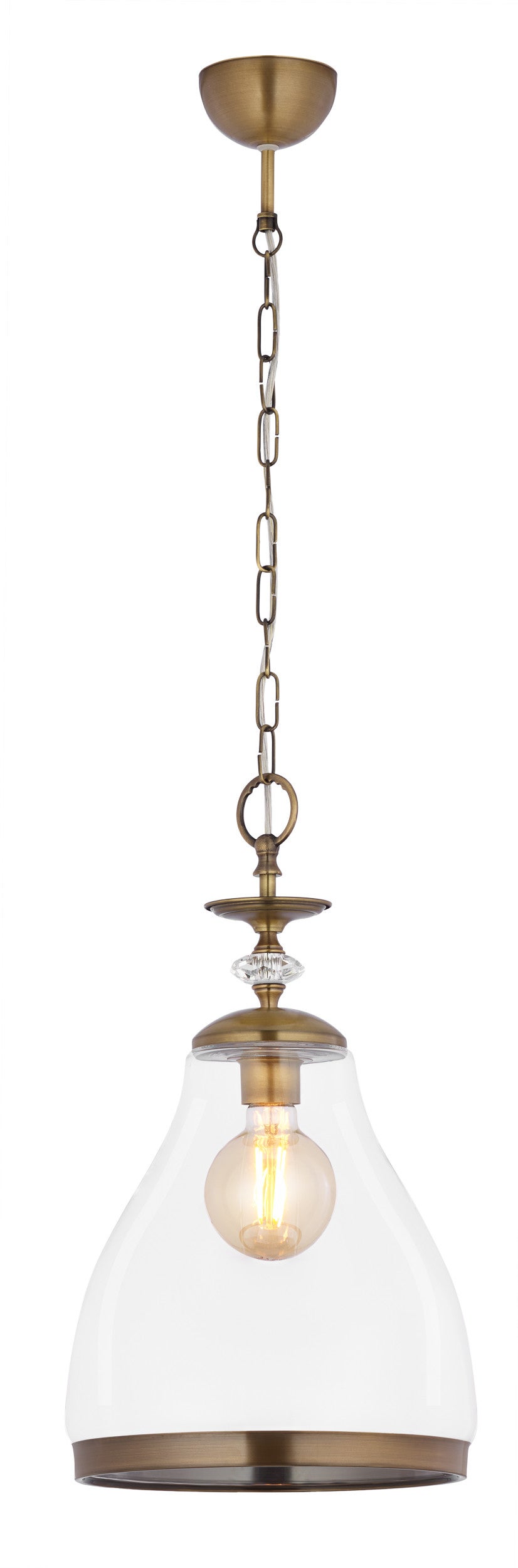 Lampa wisząca ISLA Jupiter patyna/transparentna E27 80x29x29 cm 1 szt.
