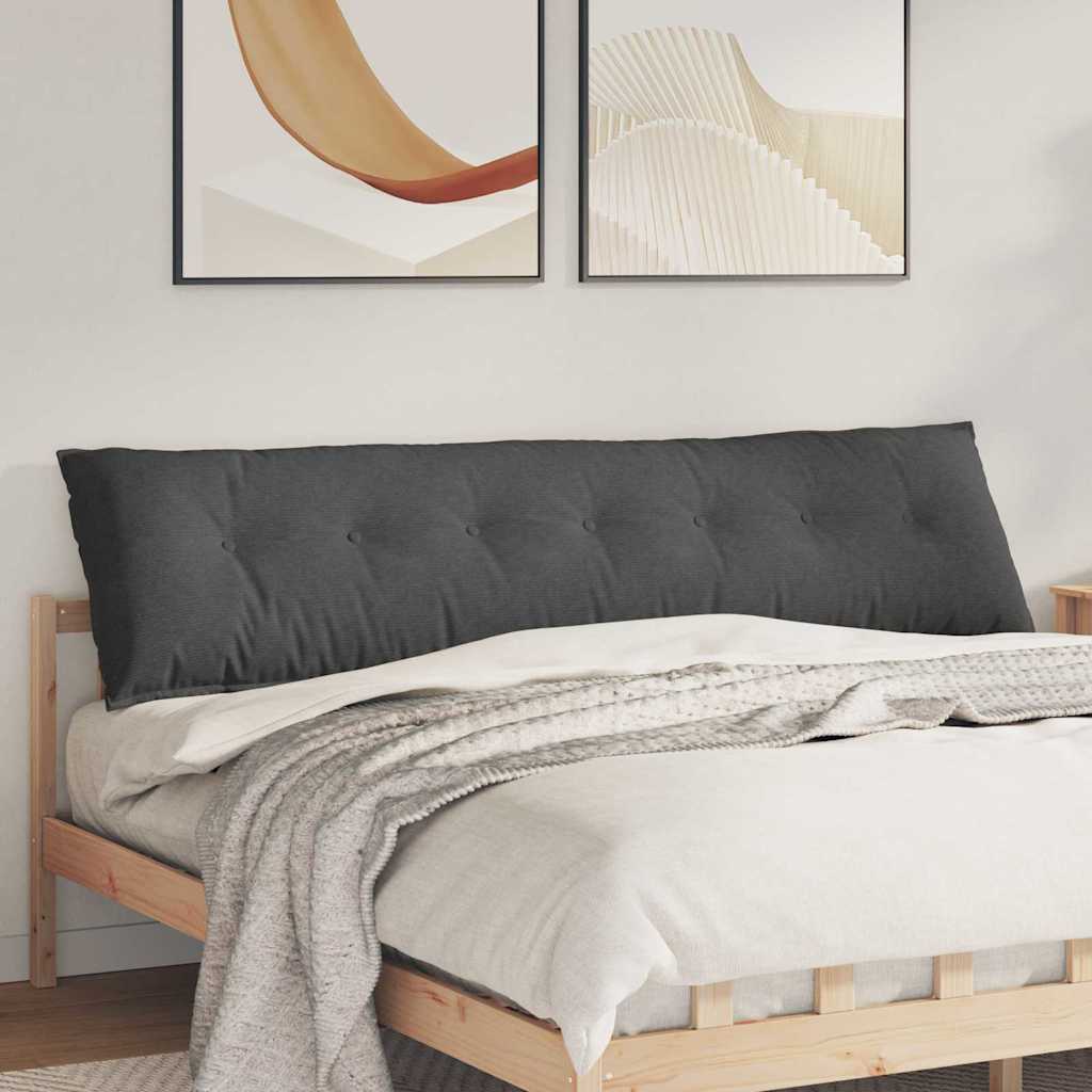 Poduszka na plecy Ciemnoszary 200 x 50 cm Tkanina sztruksowa vidaXL