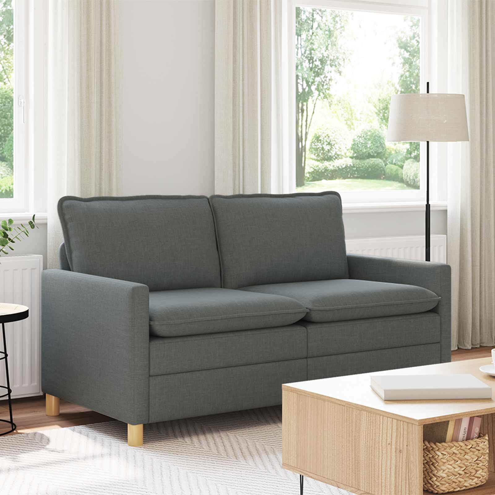 Sofa ciemnoszary 156 x 81 x 87,5 cm tkanina vidaXL