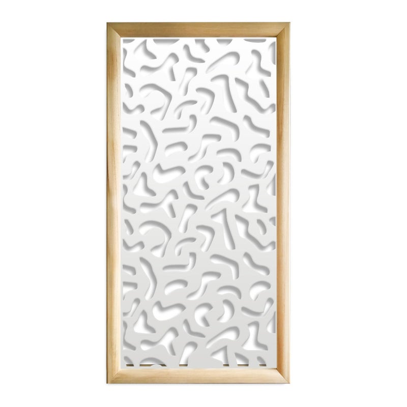 STAINS - Prostokątne moduły dekoracyjne z drewna i PCV - rozmiar 73x148 cm - grubość 64 mm - kolor wewnętrzny BIAŁY