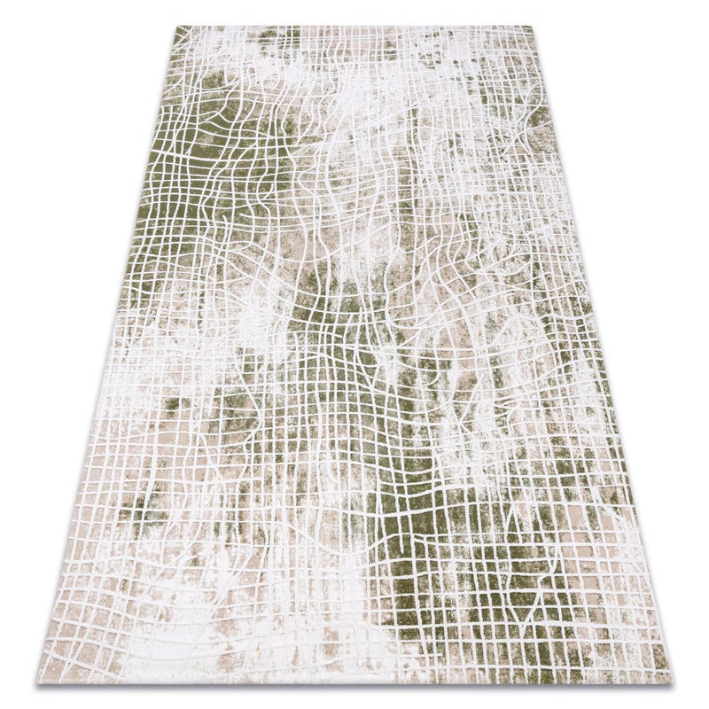 Dywan AKRYL USKUP 9483 kość słoniowa / zielony 80x300 cm