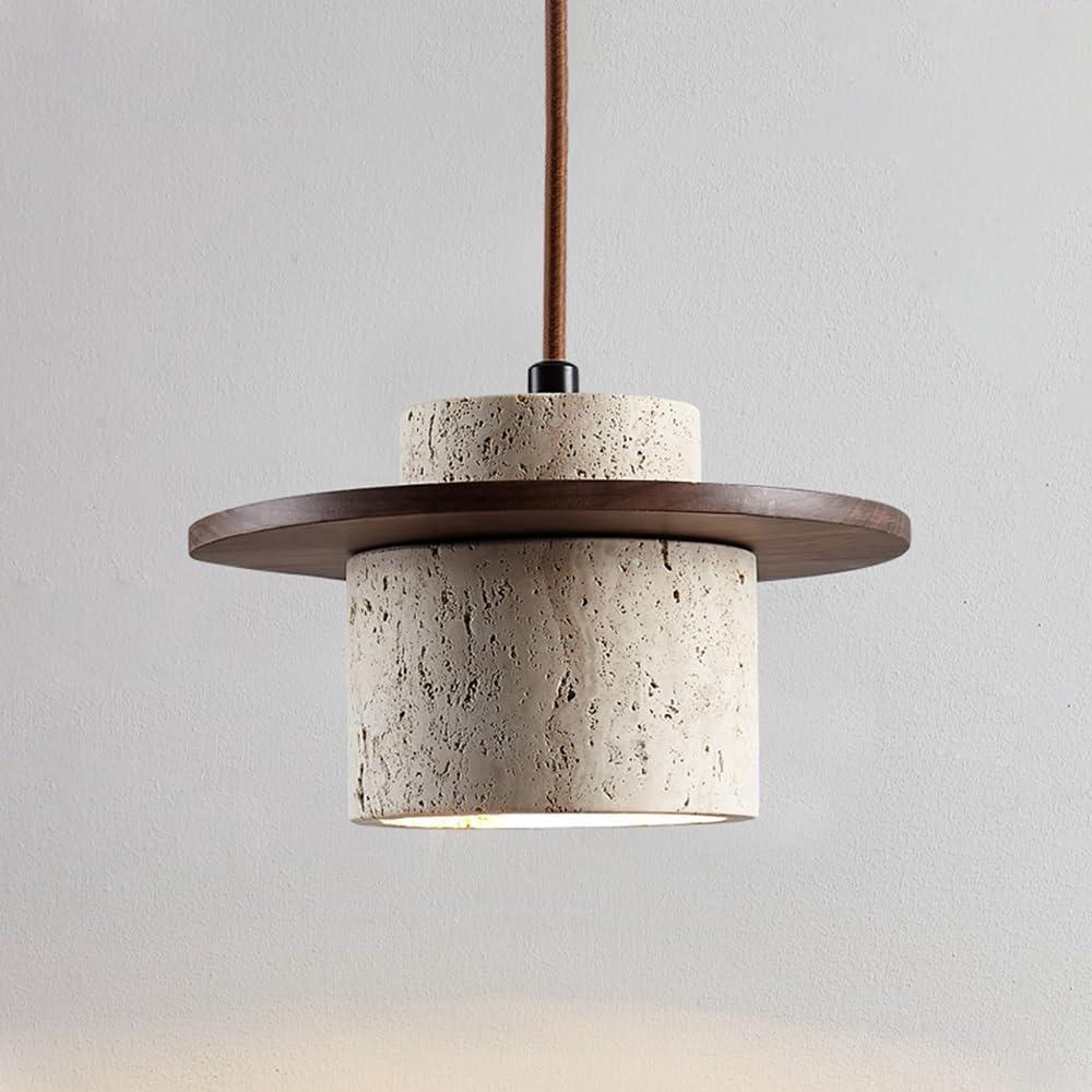 Lampa wisząca w stylu nordyckim z naturalnego kamienia, japońska lampa wisząca w stylu wabi-sabi z trzonkiem E27, lampka nocna, restauracja, kuchnia,