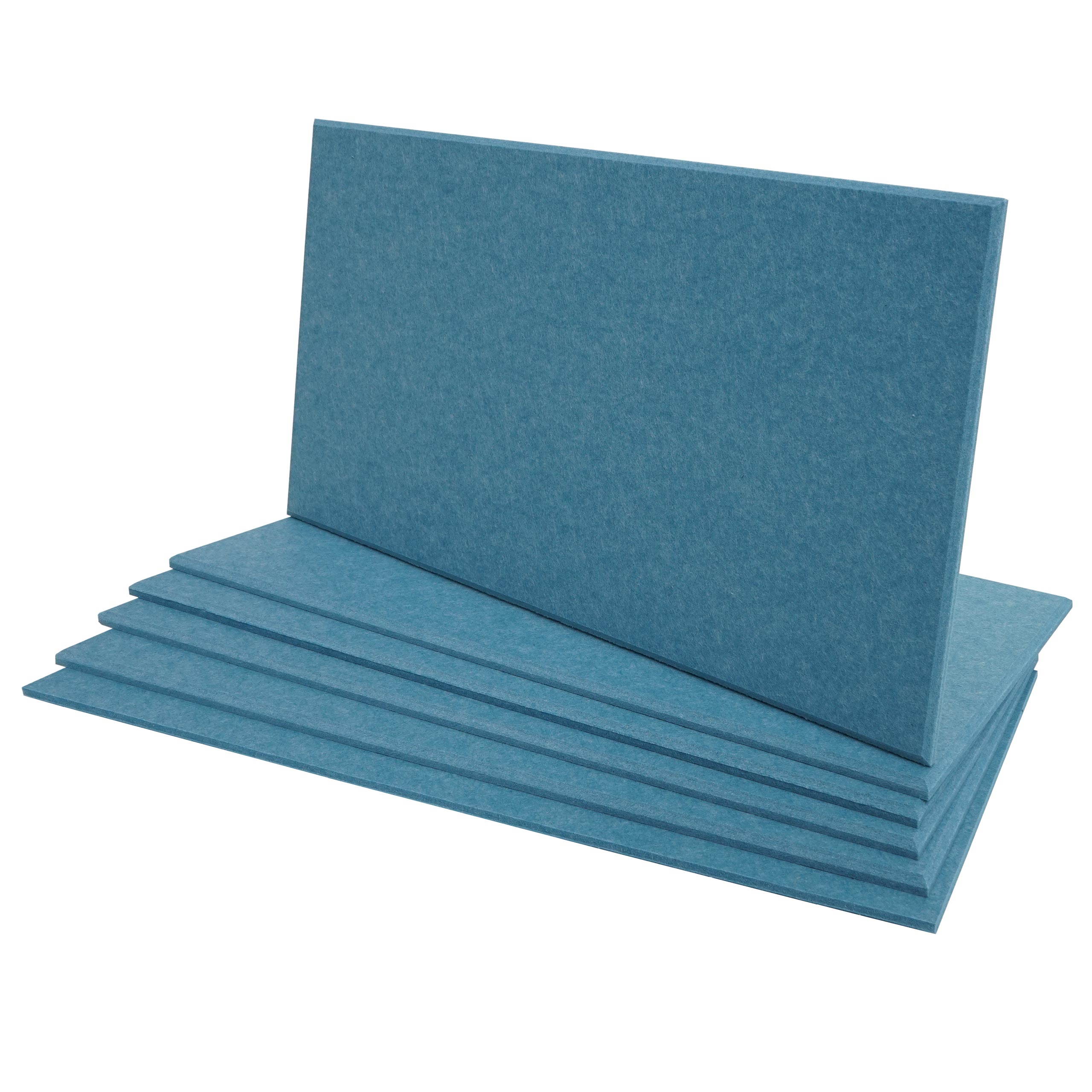 Zestaw 6 paneli akustycznych HWC-L52, panele ścienne, płyty akustyczne, dźwiękochłonne, powierzchnia 1 m², wymiary 60 x 30 cm ~ niebieskie