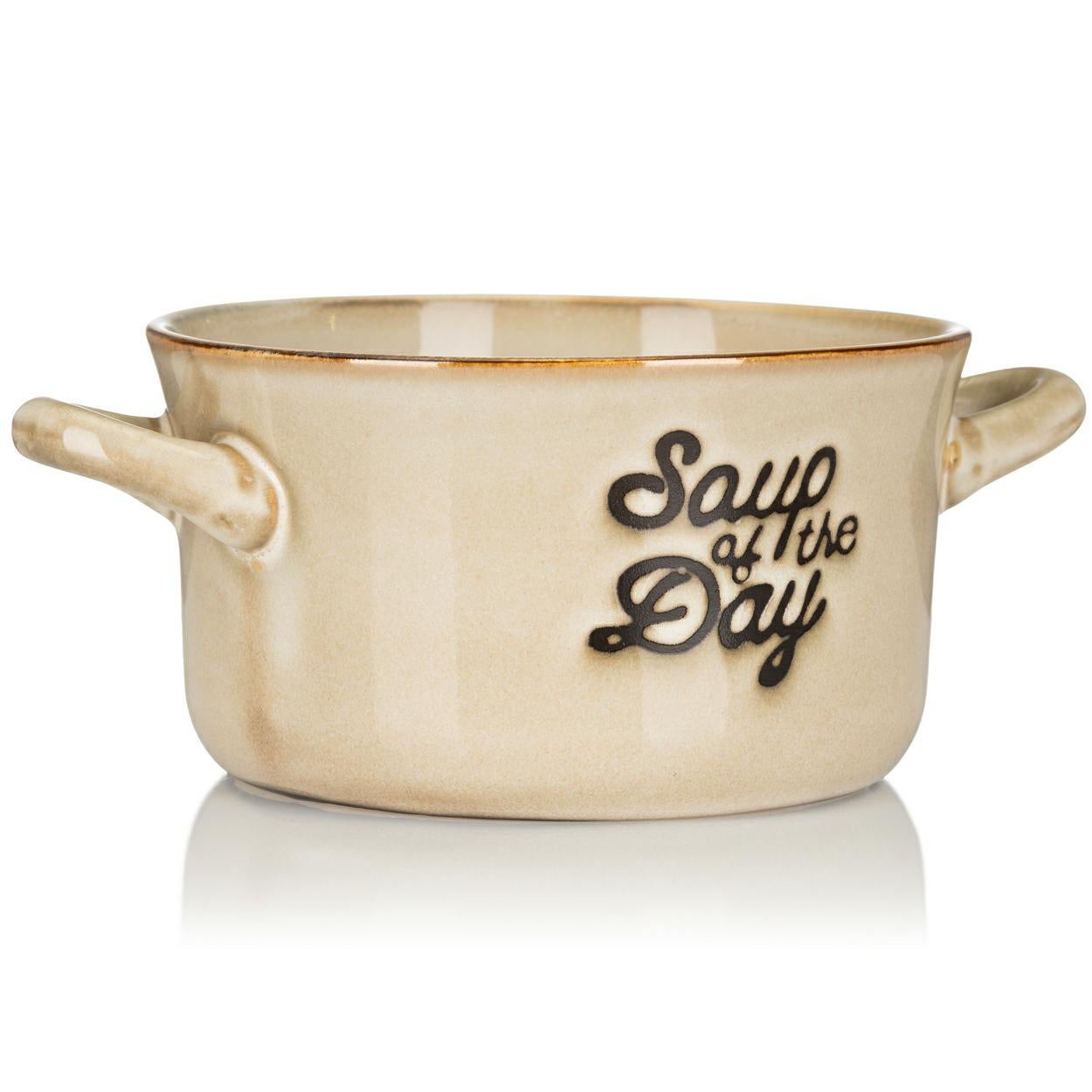 Miska na zupę kamionkowa retro Siaki Collection beżowa 500 ml 17x13,5x8 cm 1 szt.