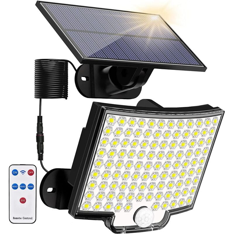 Lampa solarna 106LED, 4 tryby, IP65, czujnik ruchu 5M – 1 opakowanie