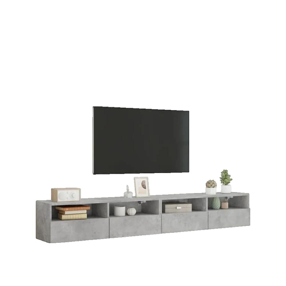 Meble RTV wiszące vidaXL Betonowy Szary 2 sztuki 100x30x30cm drewno inżynieryjne