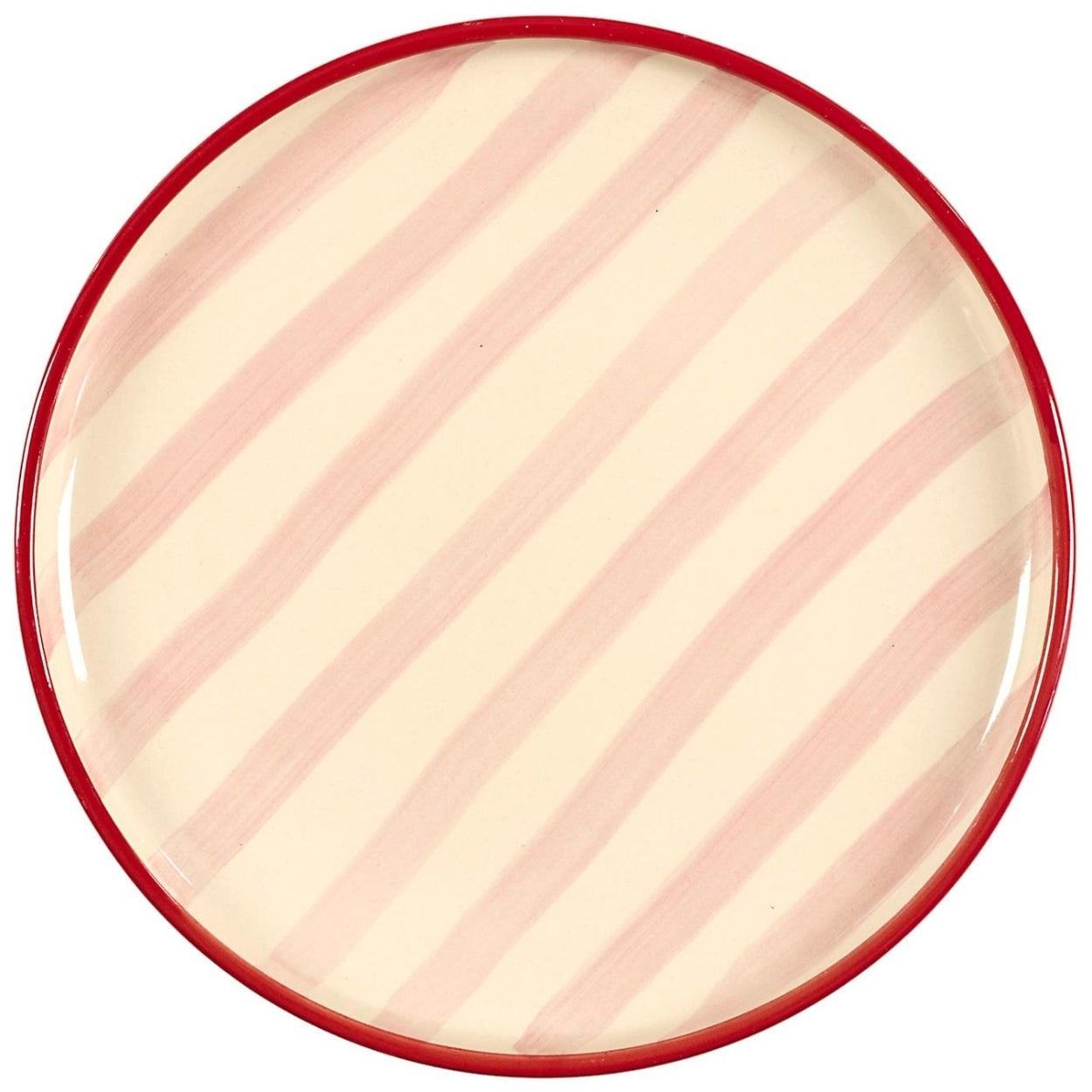 Talerz deserowy Dolce Vita HowHomely różowy w paski 20 cm 1 szt.