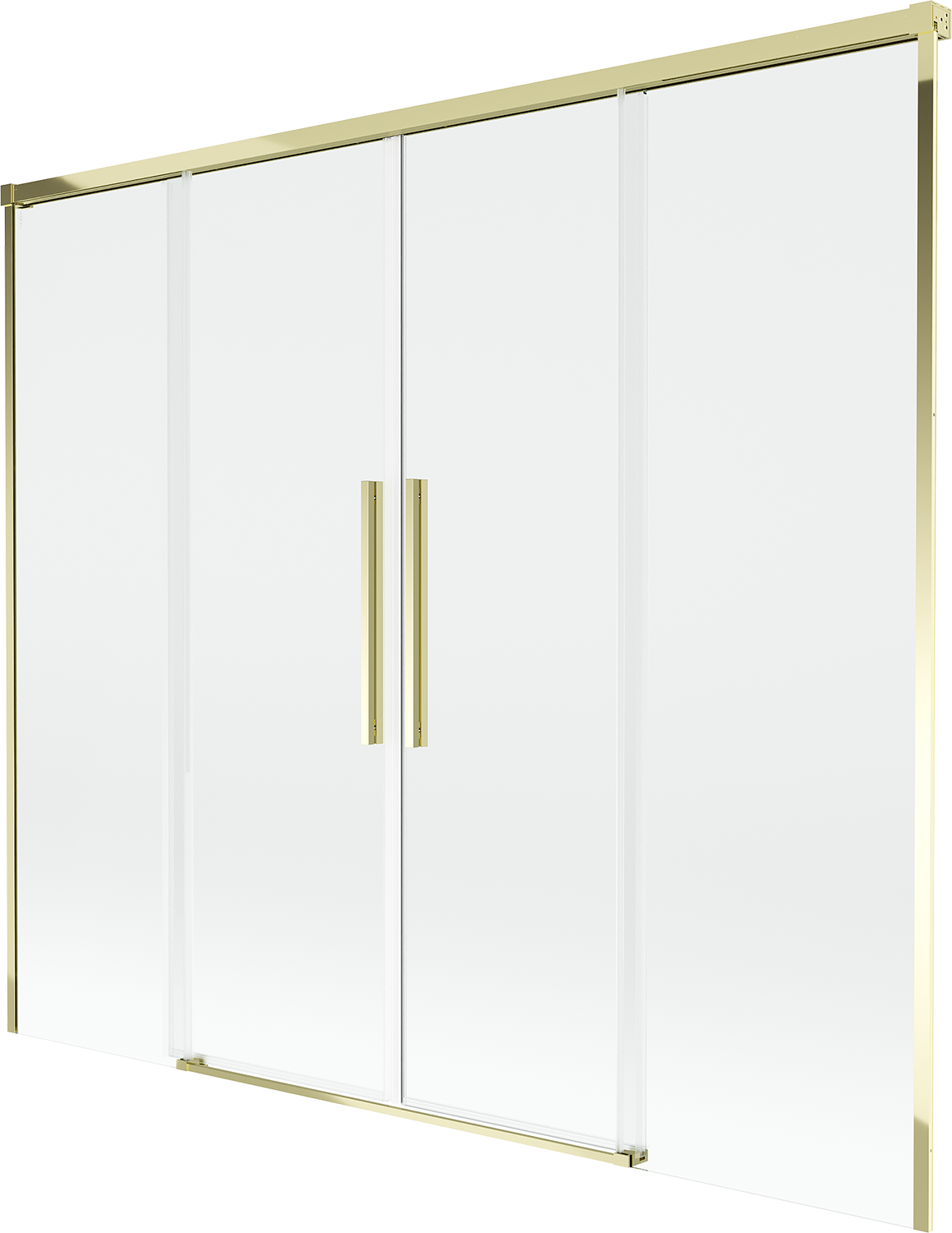 Mexen Rox parawan nawannowy 2-skrzydłowy rozsuwany 190 x 150 cm, transparent, złoty - 8C9-190-002-50-00