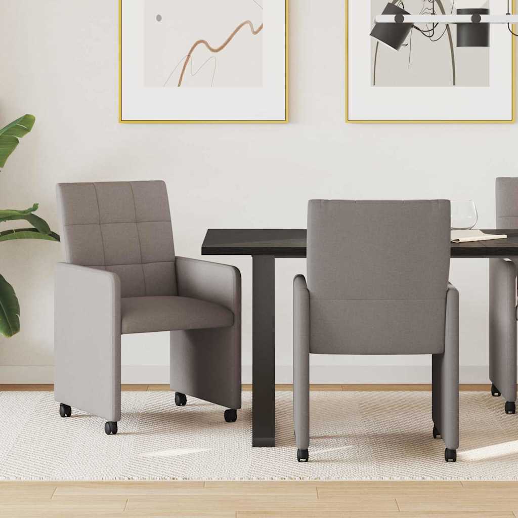 Krzesełka jadalne na kółkach 2 pcs Ciemnoszary 58 x 65 x 94 cm vidaXL