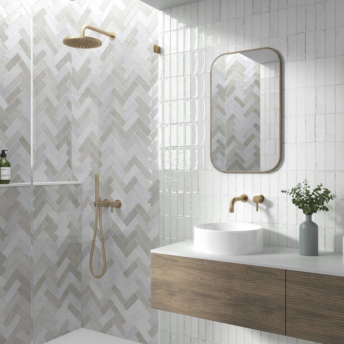 Mini Brick Seria Calpe Biały Gres porcelanowy premium 5x15 cm