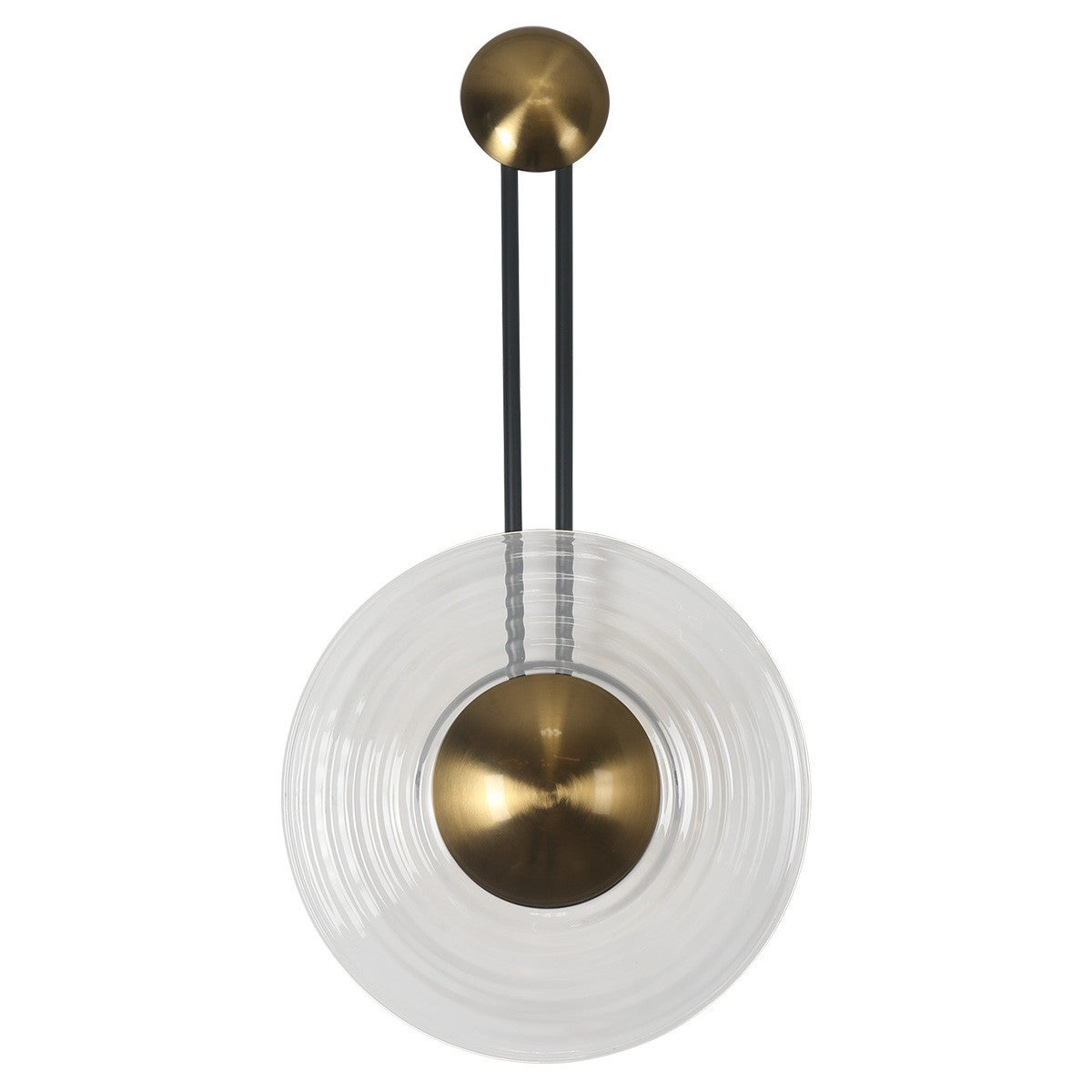 Kinkiet ścienny dekoracyjny złoty szklany przezroczysty ryflowany dysk zmienna barwa LED 8W BELL Light Prestige