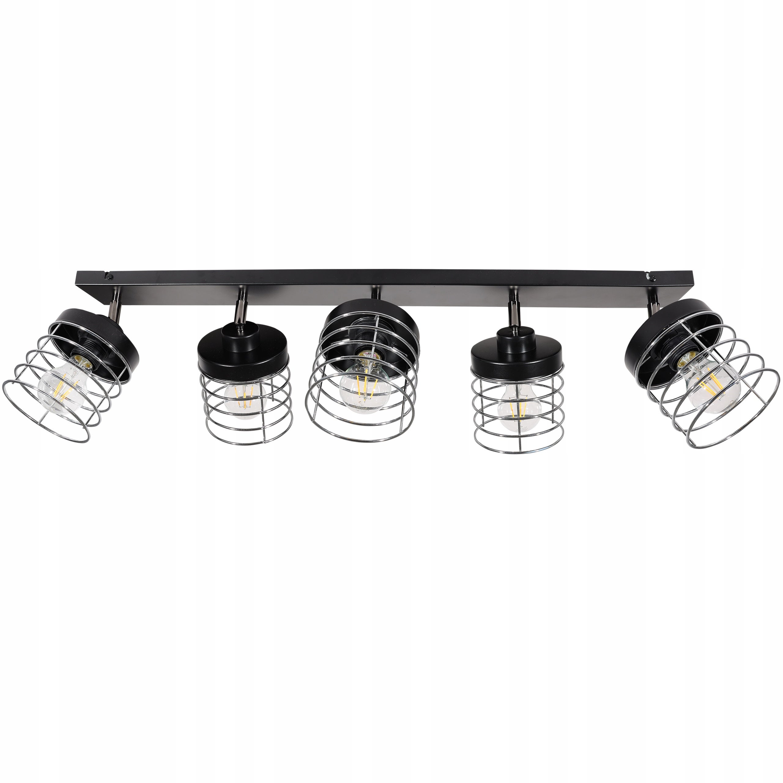 Lampa sufitowa wisząca Light Home LH Rasti 5x E27 abażur prostokątny srebrny przewód nowoczesna