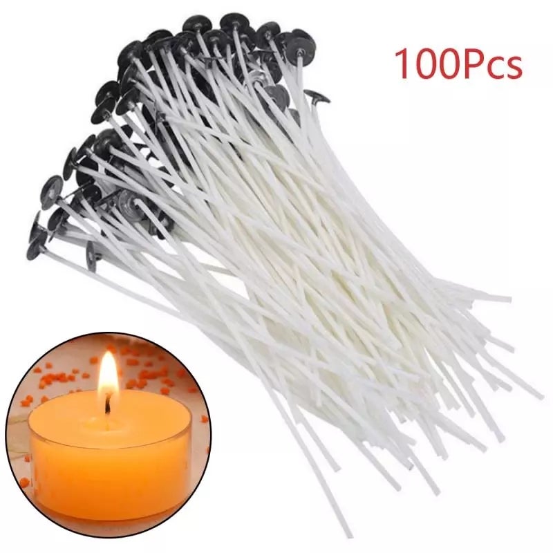 Knoty do świec woskowe (20 cm) 100 szt. Białe