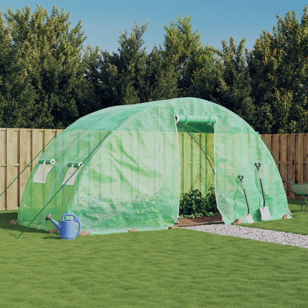 Szklarnia ze stalową ramą, zielona, 10 m², 5x2x2,3 m vidaXL