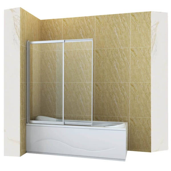SILLA Parawan nawannowy SPENCER 2-skrzydłowy 100x150 cm Rozsuwany Chrom