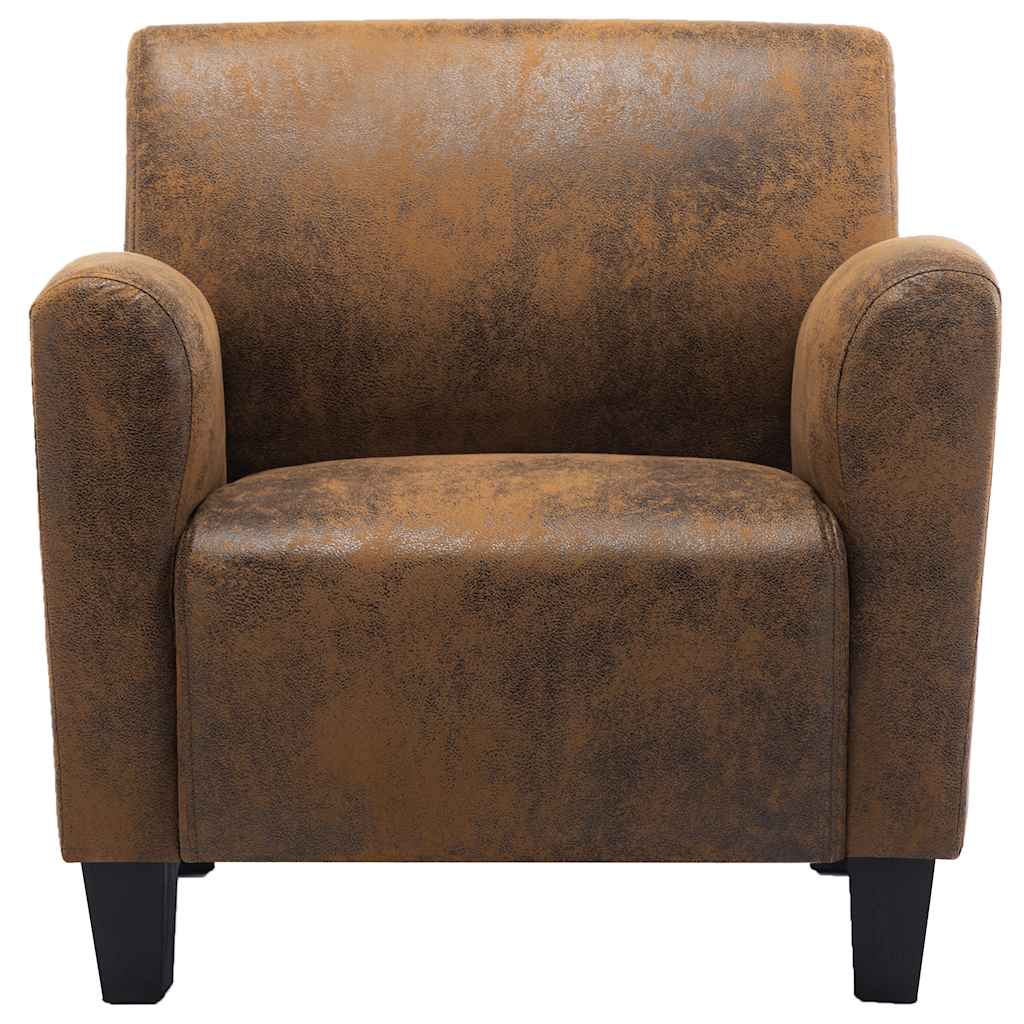 Sofa Chair Brown 70x69x72 cm Skóra syntetyczna zamszowa