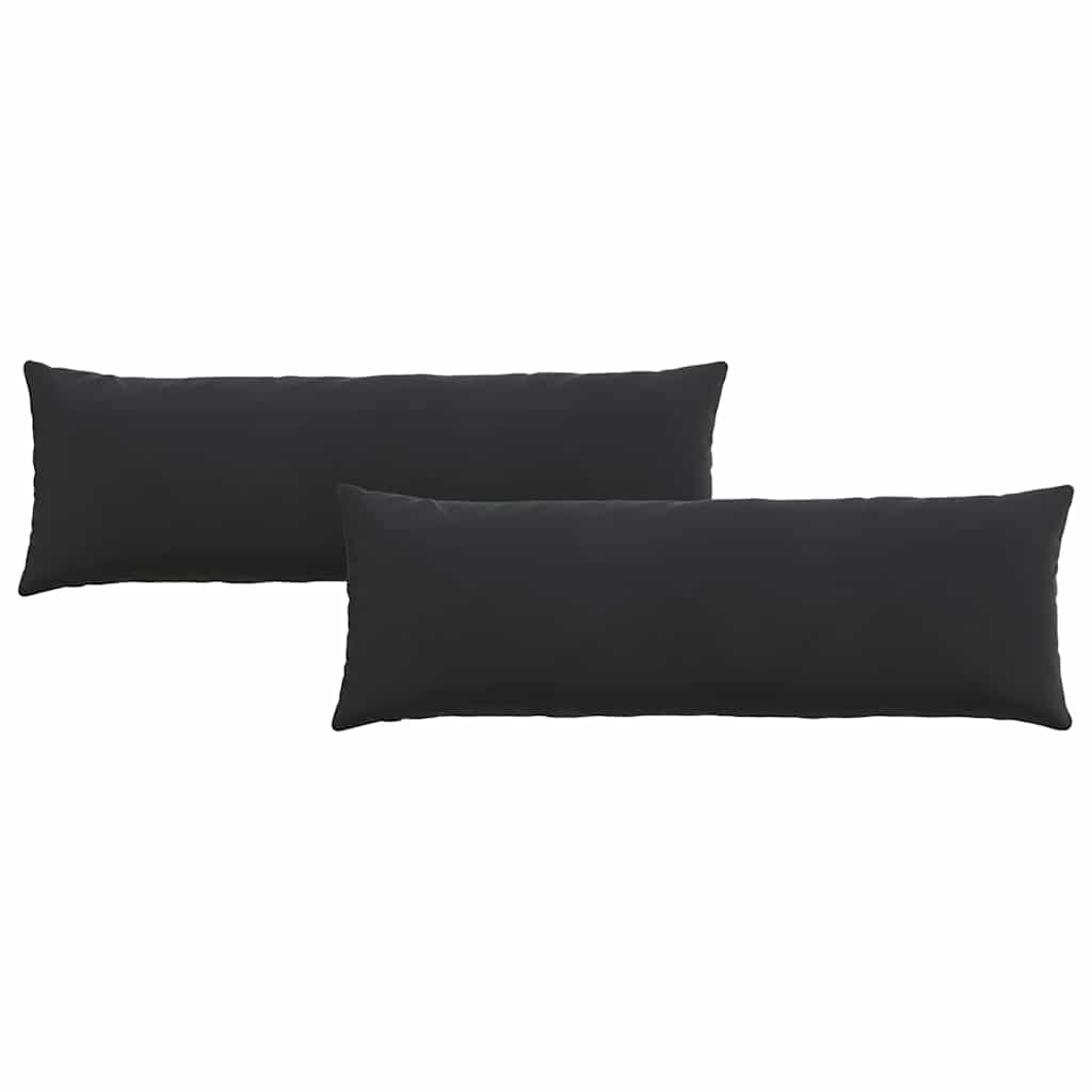 2x Poduszka na Sofę 40x120 cm Sztruksowa z Wypełnieniem Czarna do Salonu