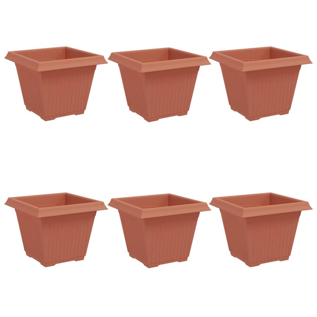 Kwadratowa doniczka na kwiaty 6 pcs Czerwony ceglasty