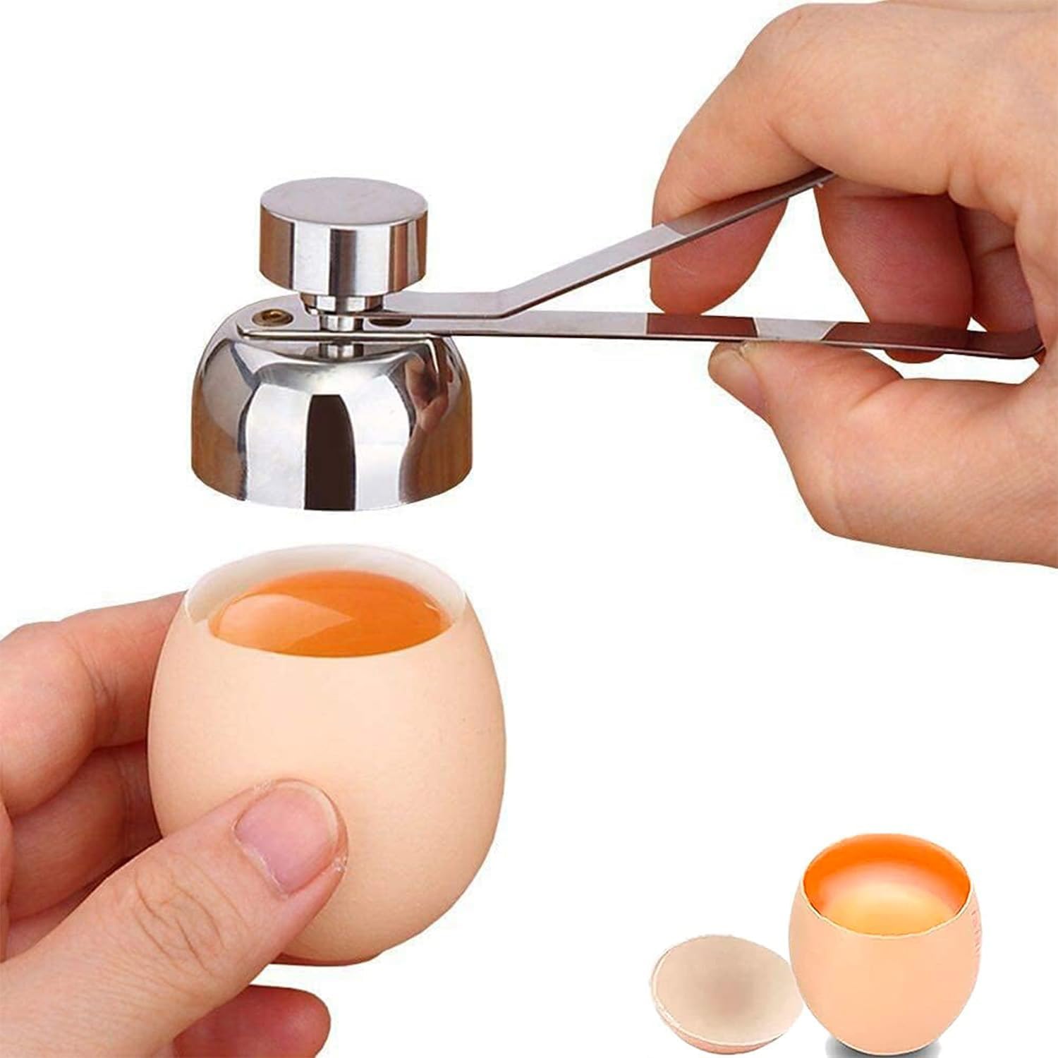 Otwieracz do jajek, otwieracz do jajek, obcinacz do skorupek jajek ze stali nierdzewnej, ręczny separator do jajek, rozdrabniacz do jaj surowych, mięk