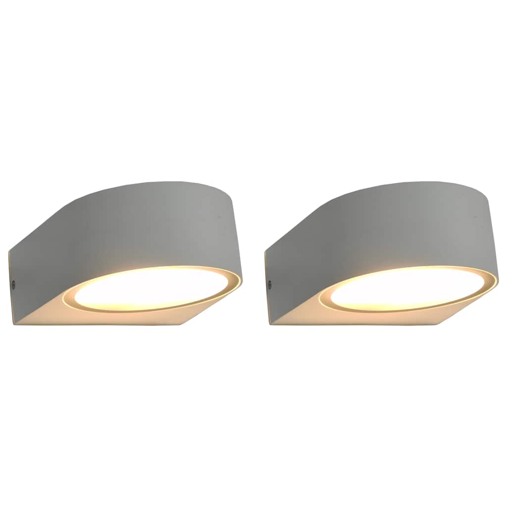 Zewnętrzne lampy ścienne, 2 szt., 11 W, białe, okrągłe vidaXL