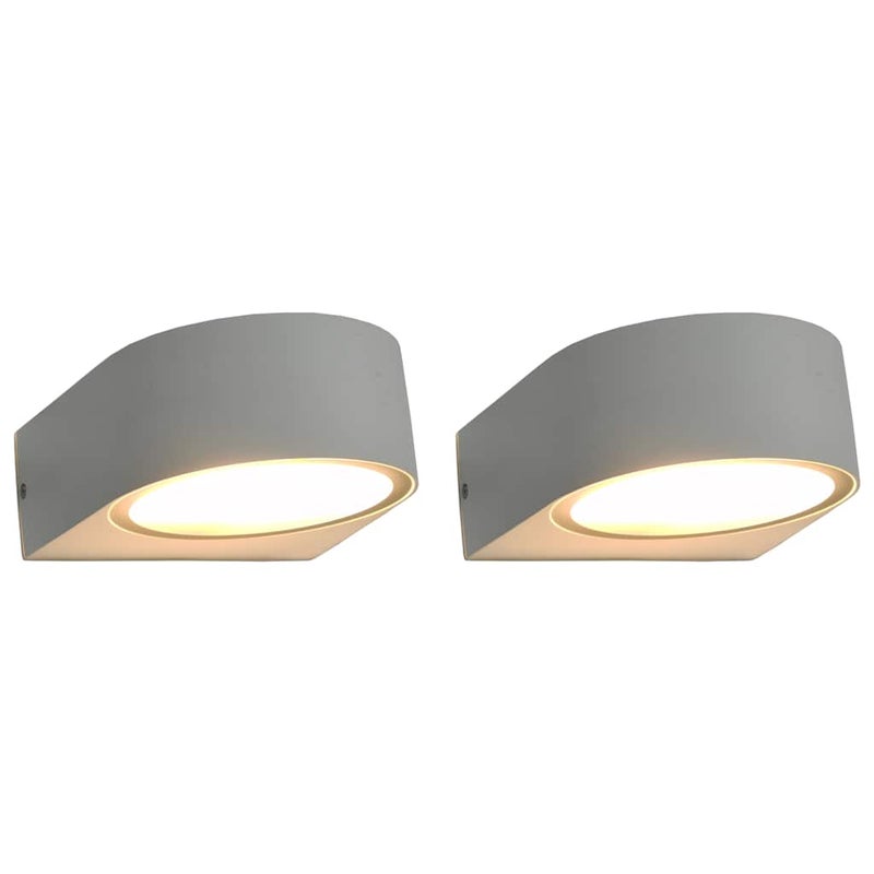 Zewnętrzne lampy ścienne, 2 szt., 11 W, białe, okrągłe vidaXL