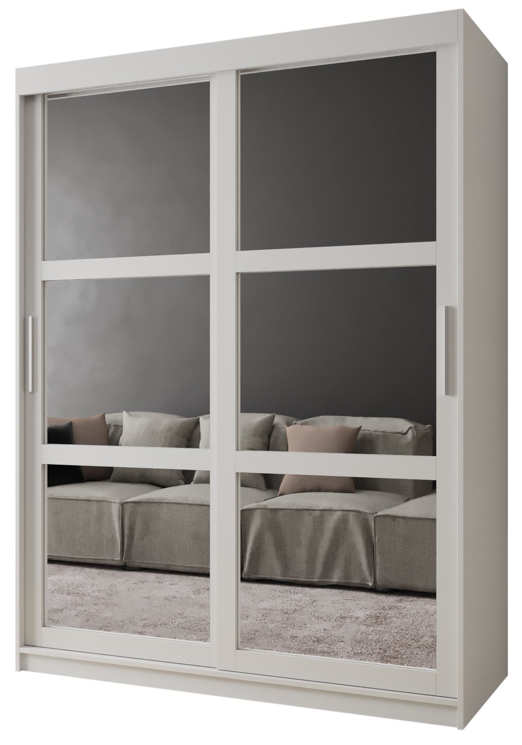 Szafa przesuwna garderoba MIROR 150 x 62 x 200 cm Biały - Abiks Meble