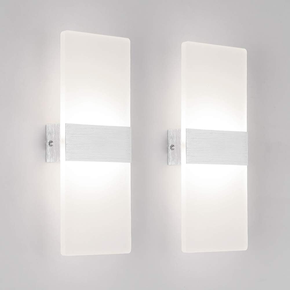 Zestaw 2 12-watowych lamp ściennych LED do wnętrz o kreatywnym i dekoracyjnym designie do sypialni, przedpokoju, salonu itp.