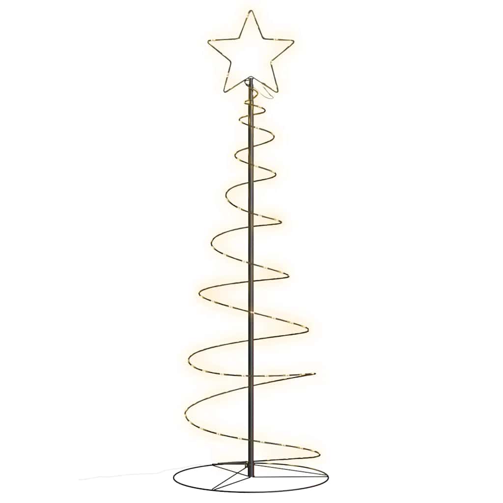 Choinka LED Spiralna Metalowa Czarna 150 cm Ciepła Biel USB