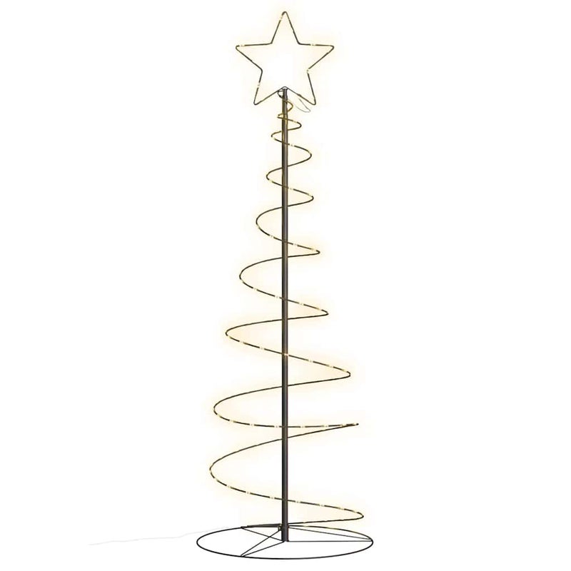 Choinka LED Spiralna Metalowa Czarna 150 cm Ciepła Biel USB