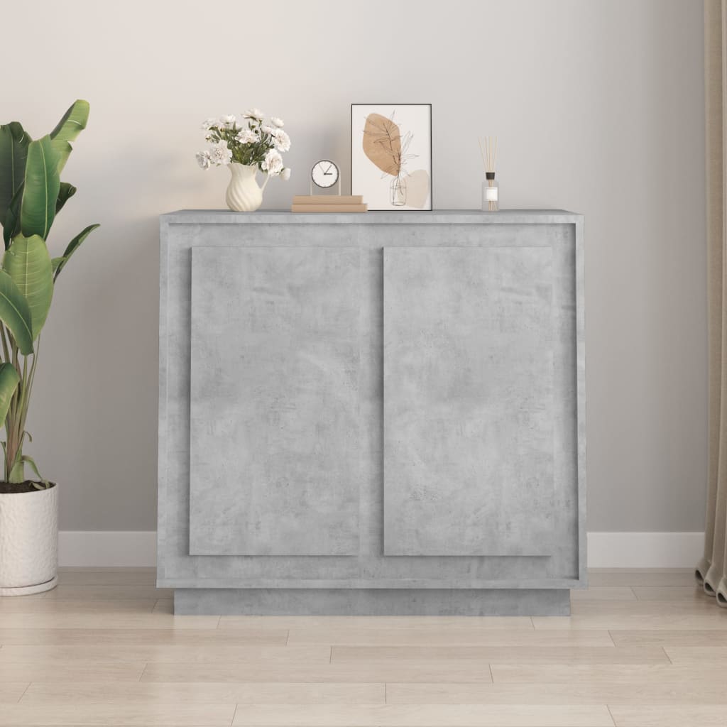 vidaXL Szafka, szarość betonu, 80x34x75 cm, materiał drewnopochodny