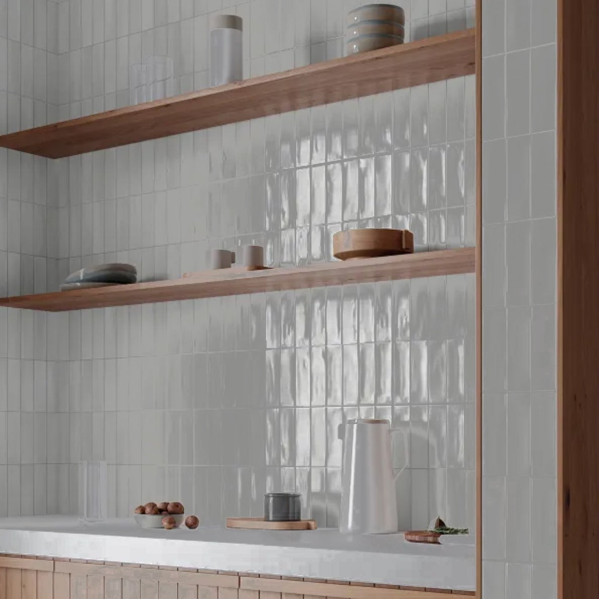 Gres szkliwiony hiszpański Gayafores DECO ALLURE WHITE błyszczący 32x62,5 gat. I