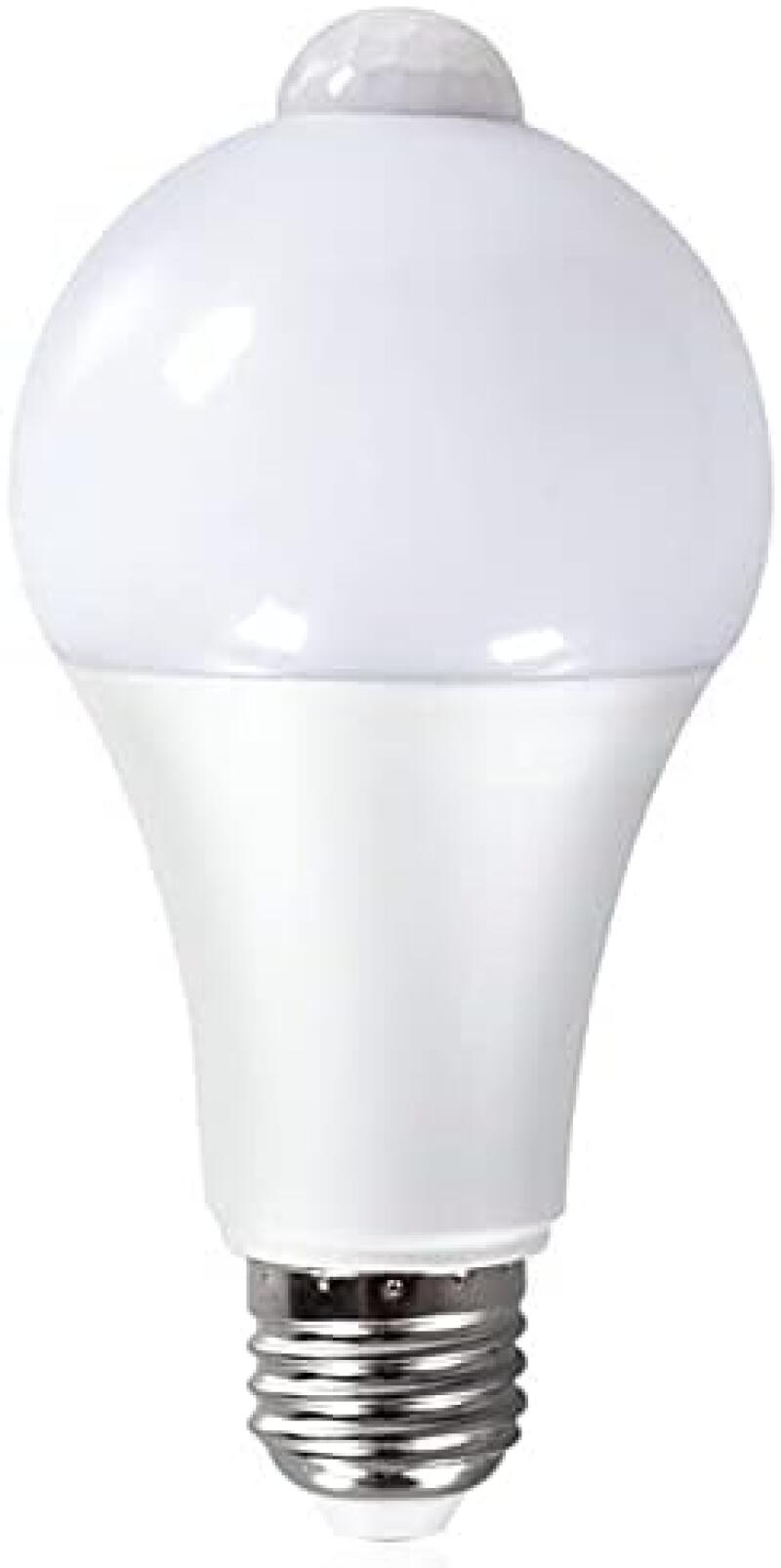 Żarówka LED E27 z czujnikiem ruchu PIR (12 W, 1000 lm) – automatyczny czujnik ruchu, 6000 K – idealna na schody, do garaży i na korytarze