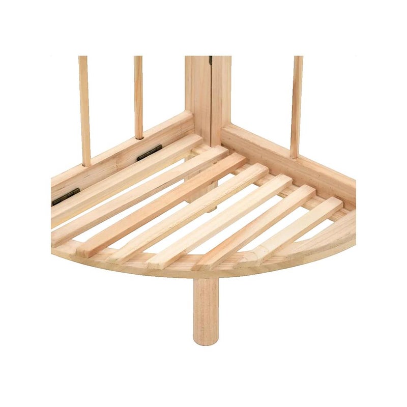 Półka narożna z drewna cedrowego vidaXL 27x27x110 cm Beżowa Trwała