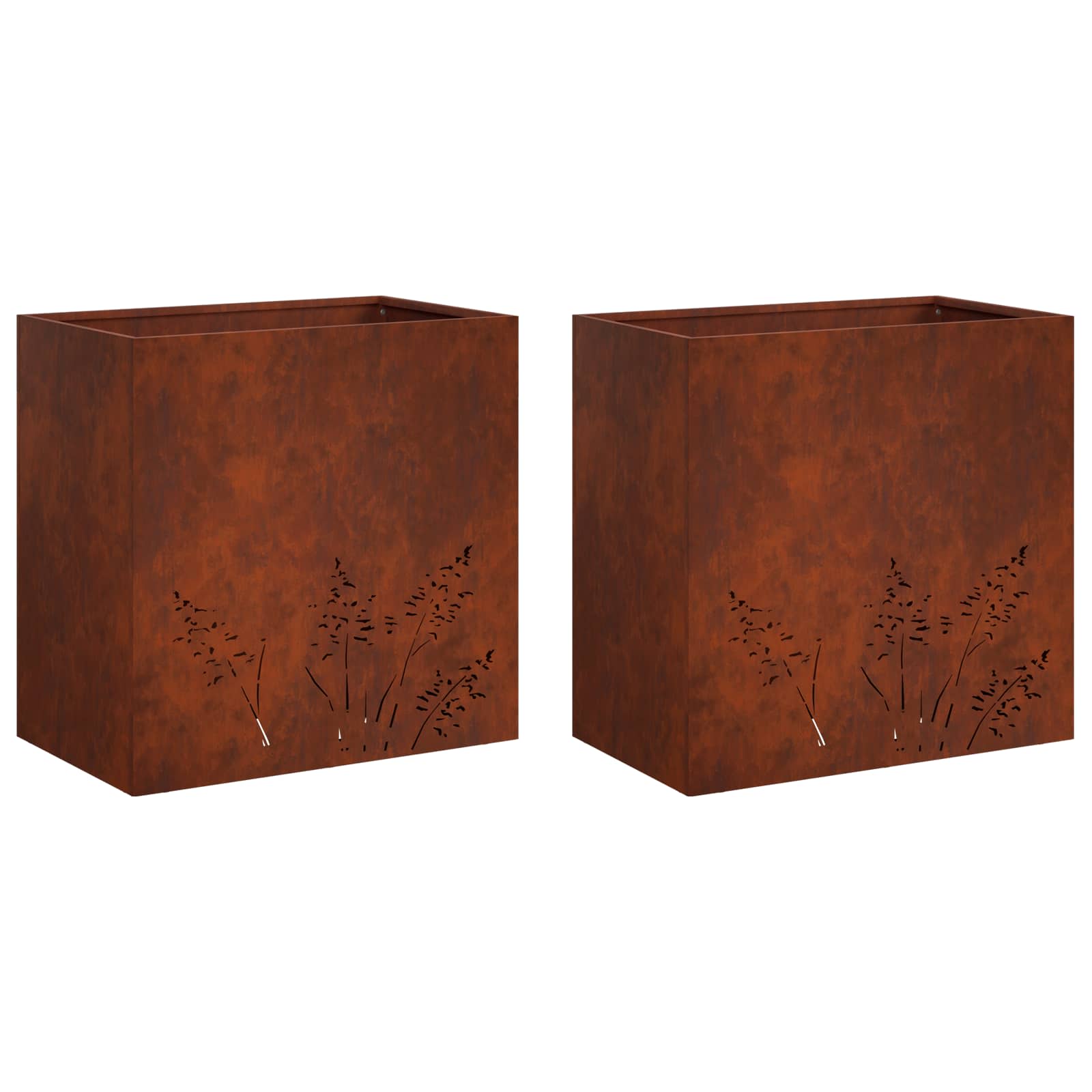 2x Donica Ogrodowa Corten 50x30x49 cm Rdzawa na Taras na Balkon