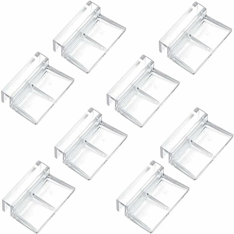 Klipsy do pokrywy akwarium 8 mm, plastikowe klipsy do akwarium, przezroczyste, 8 sztuk
