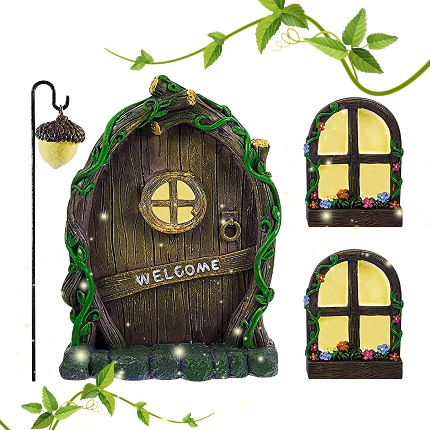 Miniaturowe ozdoby choinkowe w kształcie elfów, dekoracje ogrodowe, ozdoby choinkowe, dekoracja drzwi w kształcie domku dla wróżek 3D