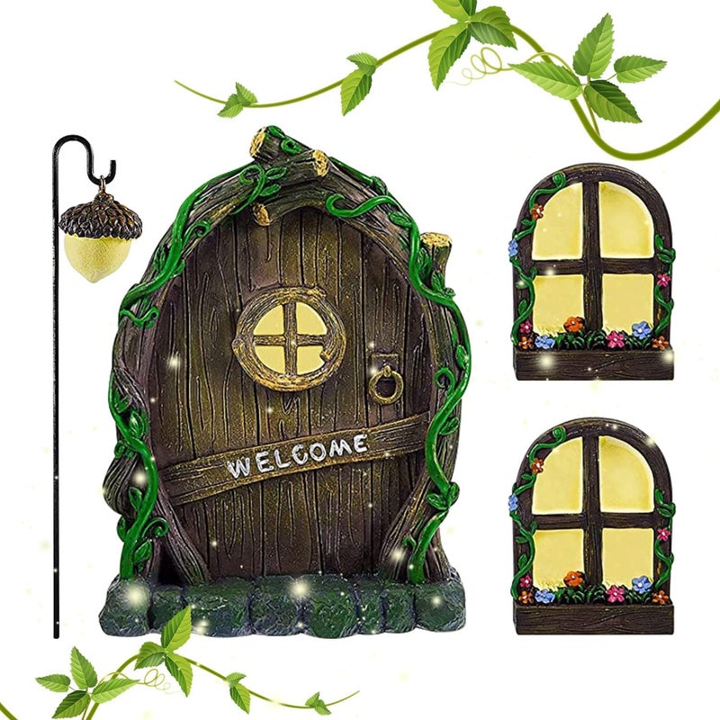 Miniaturowe ozdoby choinkowe w kształcie elfów, dekoracje ogrodowe, ozdoby choinkowe, dekoracja drzwi w kształcie domku dla wróżek 3D