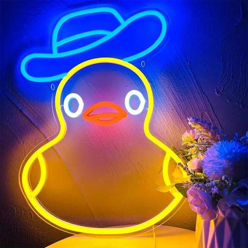 Lampa neonowa w kształcie kaczki, dekoracja ścienna sypialni, oświetlenie LED, dekoracja imprezowa, świąteczny prezent urodzinowy