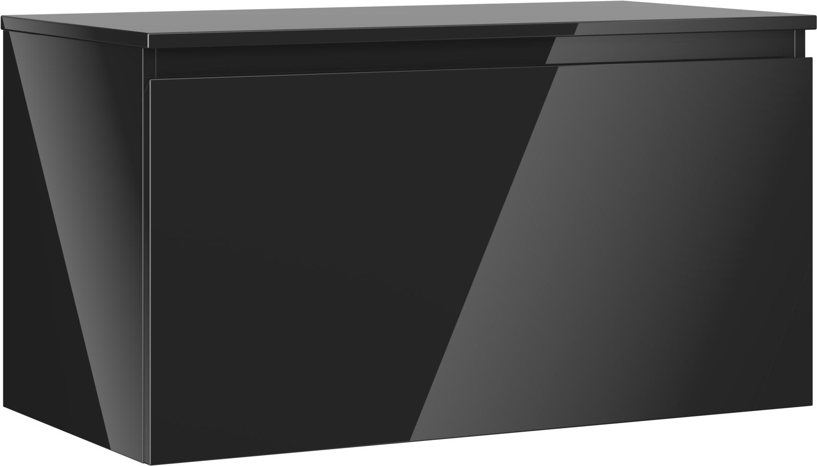 Mexen Orio szafka łazienkowa podumywalkowa 90 cm z blatem, 1 szuflada, czarna połysk - 91A10-09047-1-BFC70