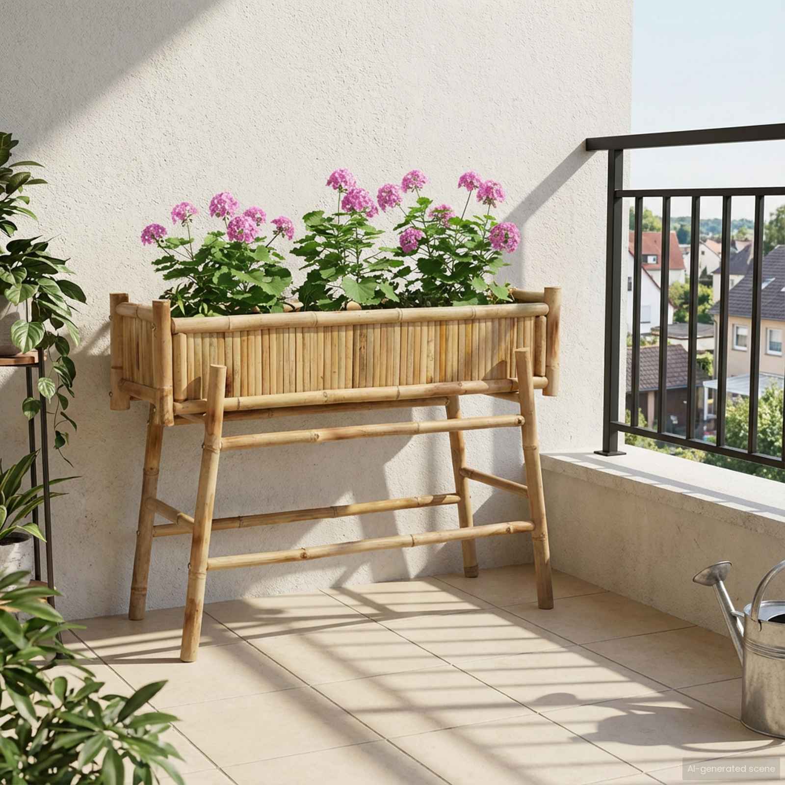 Doniczka ogrodowa z uchwytem Naturalny 100 x 38 x 74 cm Bambus vidaXL