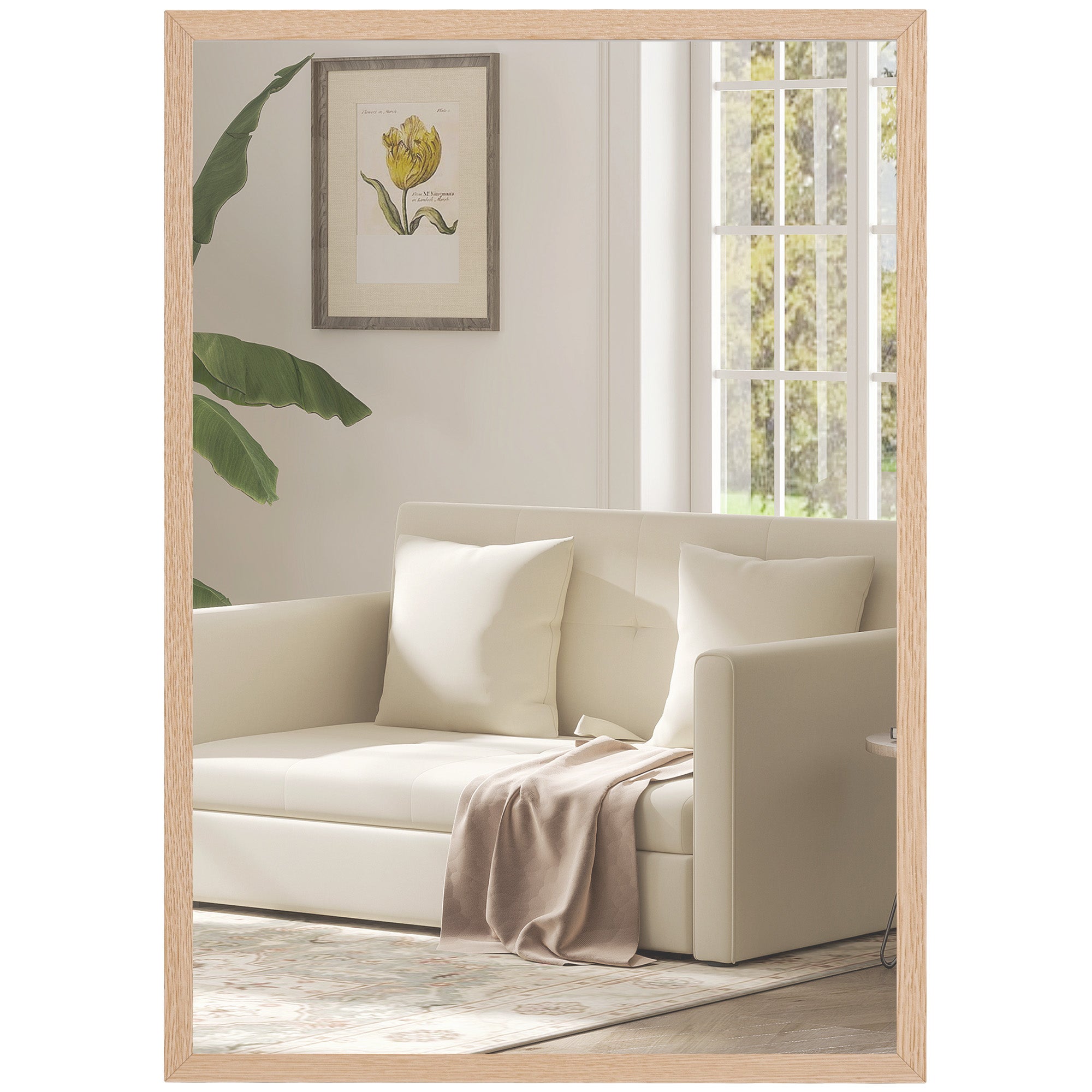 Lustro łazienkowe 50x70 cm, dekoracyjne lustro ścienne do salonu, przedpokoju, korytarza, poziome lub pionowe, naturalne