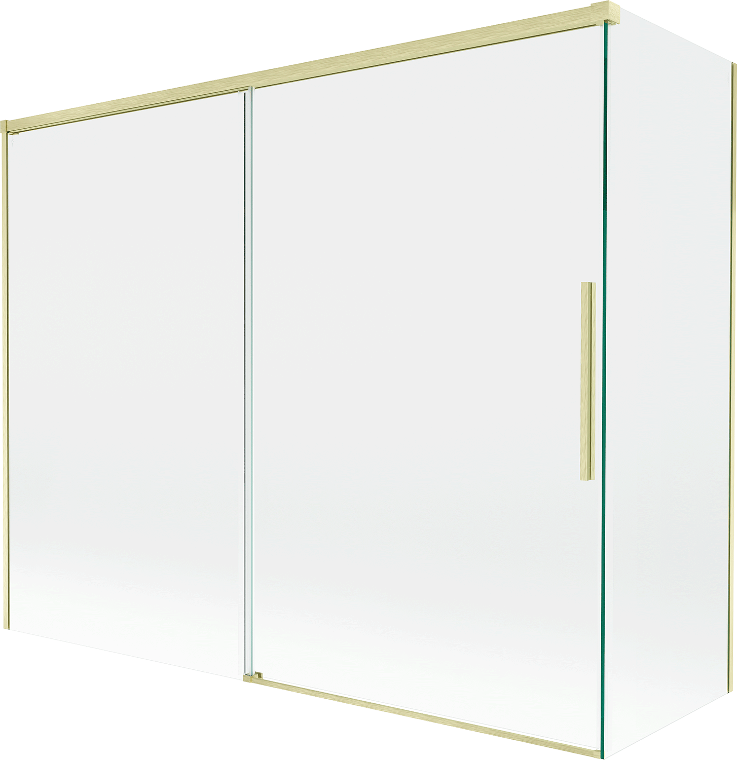 Mexen Rox parawan nawannowy 2-skrzydłowy rozsuwany 190 + 80 x 150 cm, transparent, złoty szczotkowany - 8C9-190-080-55-00