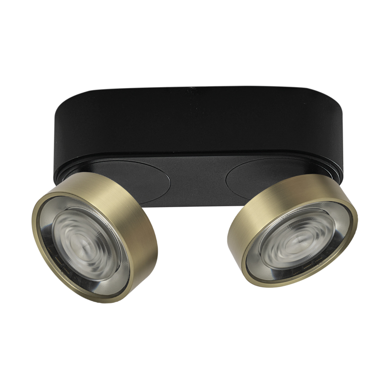 Lampa ścienna/sufitowa LED serii HOLE 13W 3000K CRI90 czarno-złota – wydajne oświetlenie wnętrz – Rossini Illuminazione