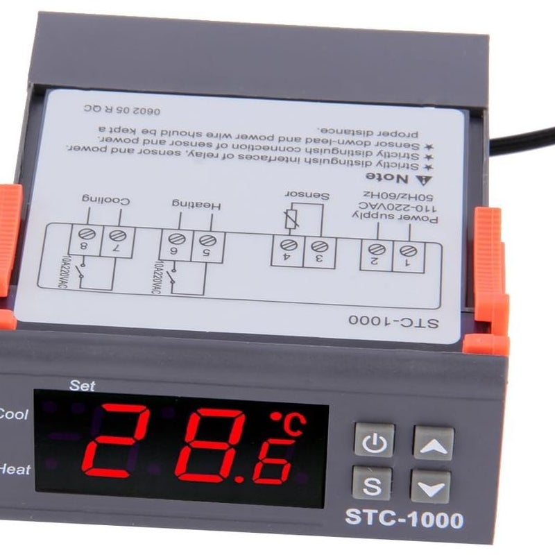 Cyfrowy termostat wielofunkcyjny STC-1000 220 V z czujnikiem
