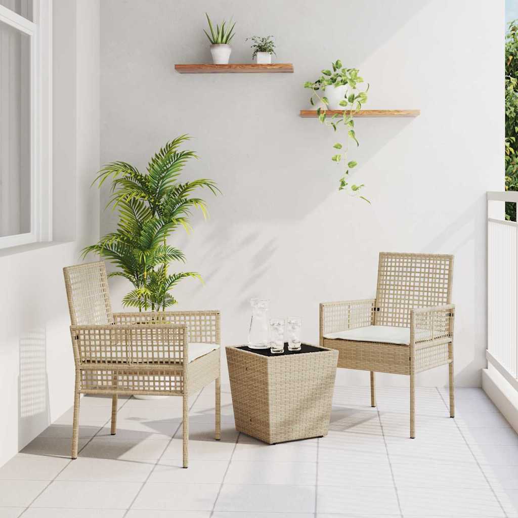 Zestaw Bistro Ogrodowego 3 pcs Beżowy polirattan vidaXL
