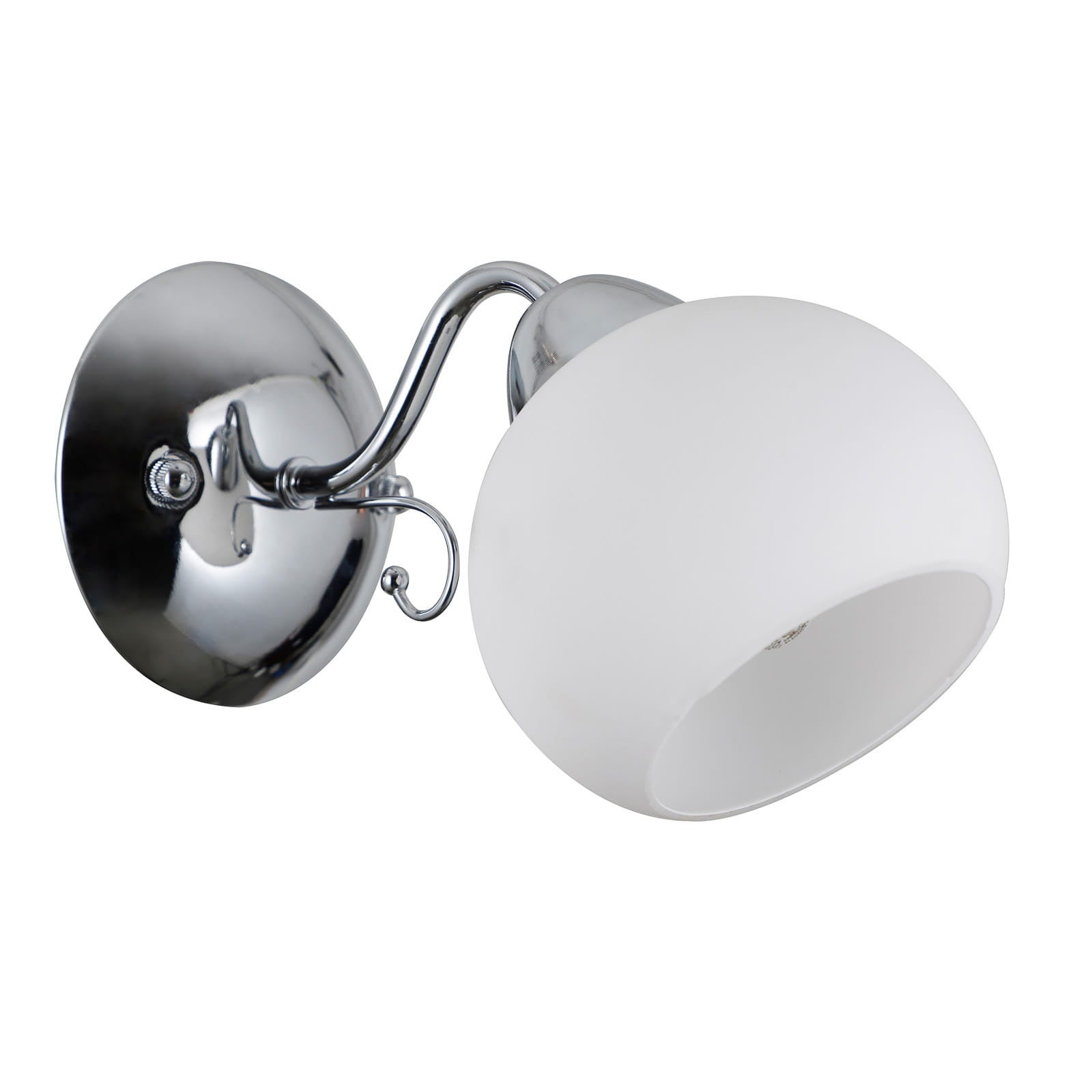 Kinkiet MASSERI chromowany biały 1xE27x40W szkło wym:13x13x23cm IP20 Italux