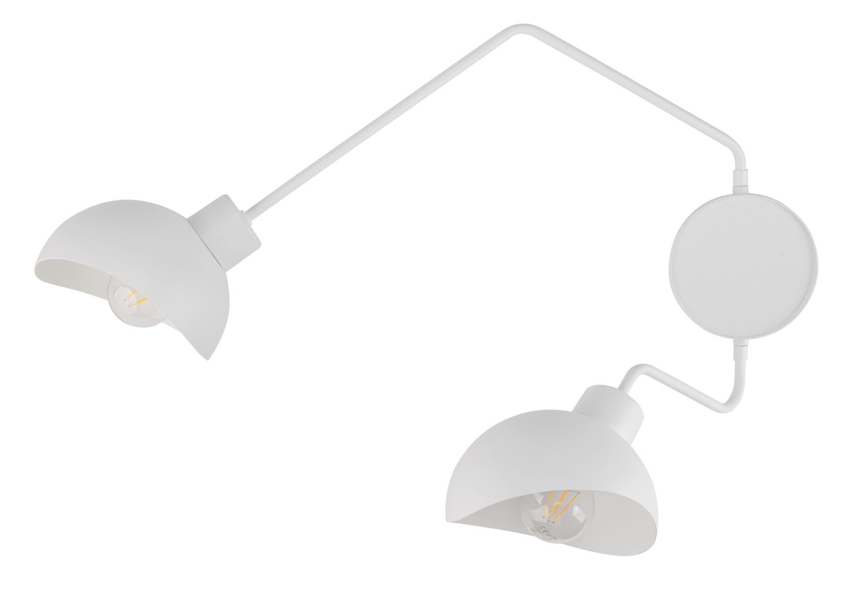 Kinkiet ścienny dekoracyjny podwójny ruchomy biały na wysięgniku Roy 2xE27 15W Sigma Lighting