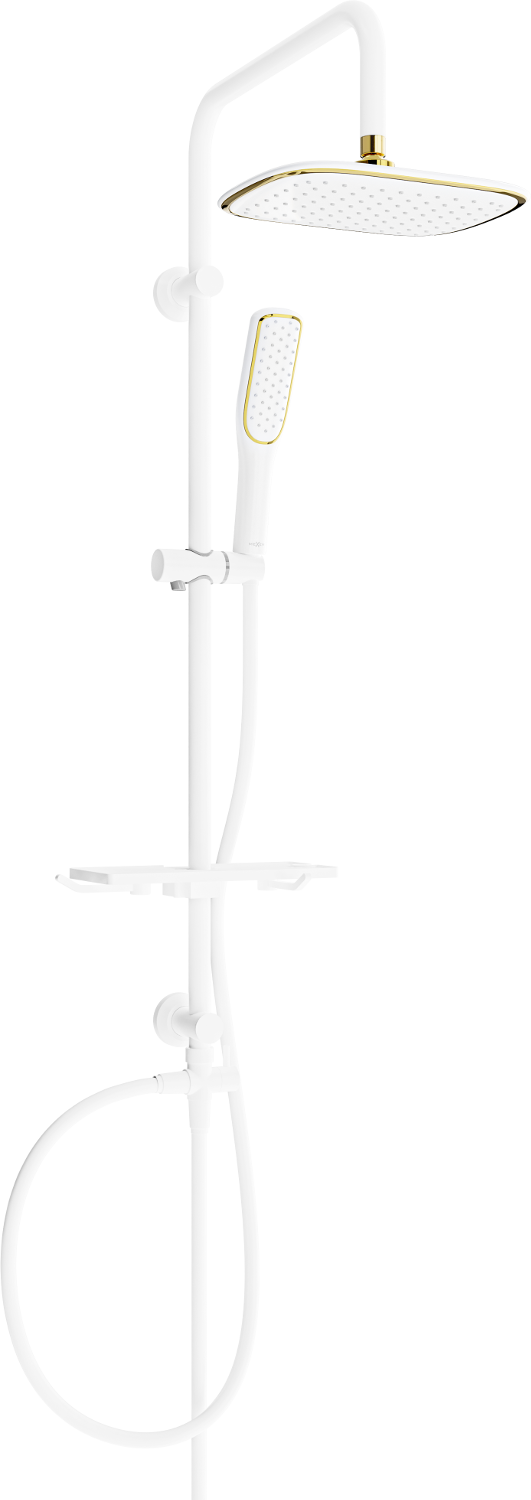 Mexen T49 kolumna prysznicowa, biała/złota - 798494993-25