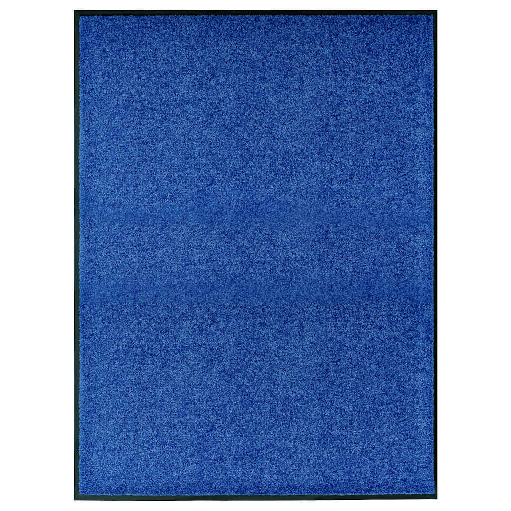 Wycieraczka Tuftowana 90x120 cm Niebieska Antypoślizgowa Zmywalna do Domu