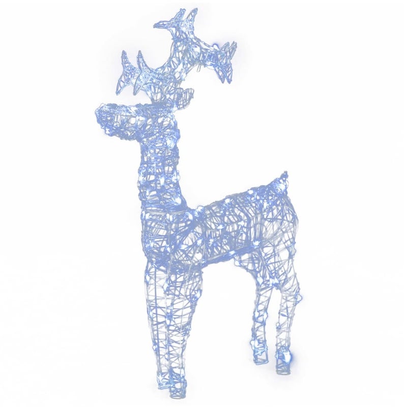 3x Renifer Świąteczny LED Akrylowy 100 cm Zimna Biel 90 LED Zewnętrzny